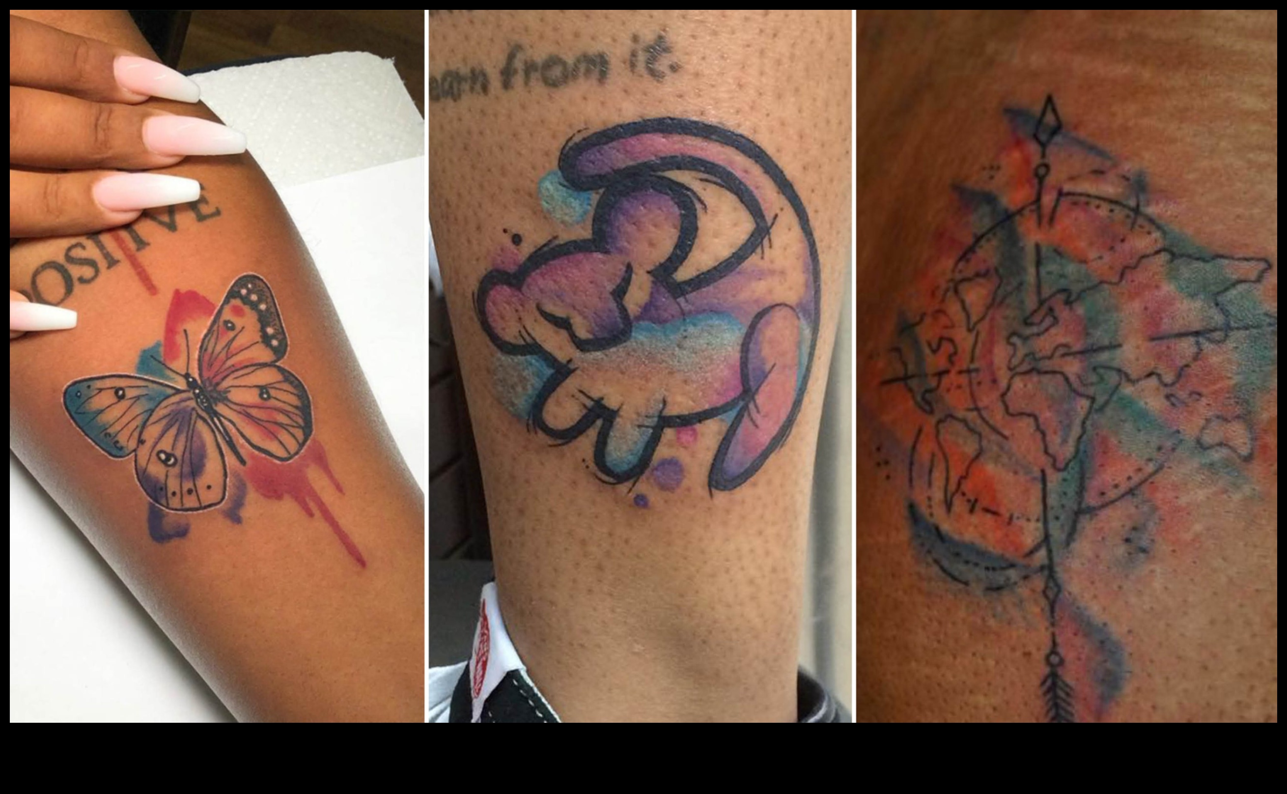 ضربات فرشاة حية وألوان مائية تلتقط جمال اللحظة 1 ضربات فرشاة مفعمة بالحيوية: وشم بالألوان المائية يأسرك بالدقة والأناقة